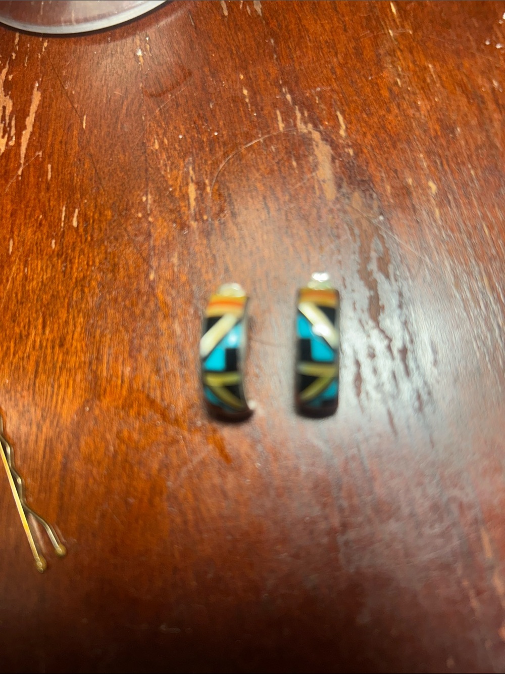 Hopi earrings marked sterling